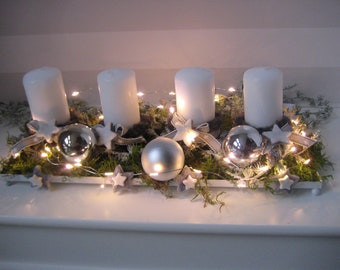 Durable LED Advent wreath with candles, reusable
