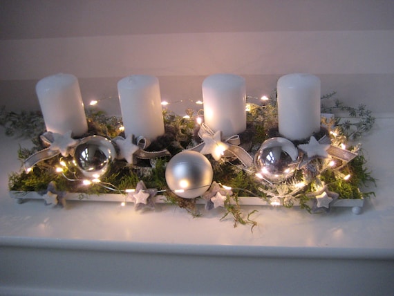 Haltbarer LED Adventskranz mit Kerzen, wiederverwendbar