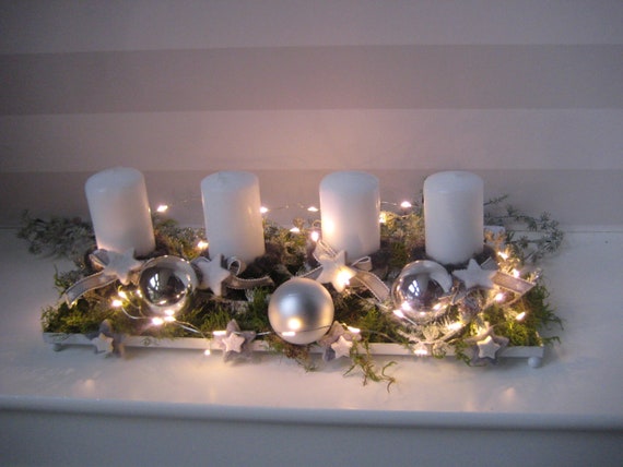 Haltbarer LED Adventskranz mit Kerzen, wiederverwendbar