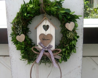 Country house door wreath WELCOME, wall decoration