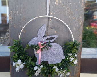 Immediately available, durable 20 cm Easter door wreath Easter bunny, gift idea, front door decoration