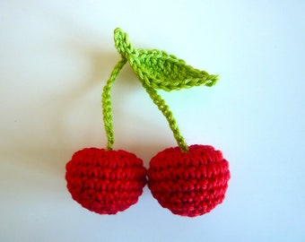 Crocheted cherries