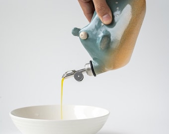 Dispensador de aceite de oliva de cerámica con vertedor