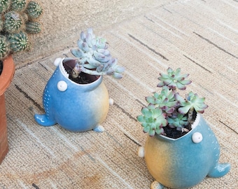 Indoor Succulent Pots, Ceramic Planter, Whale Lover Pots Gifts