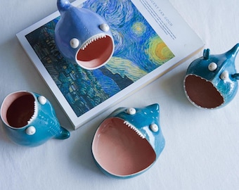 Trinket Dish Handmade, Desk Organizer, Ceramic Condiment Bowl Gift Set