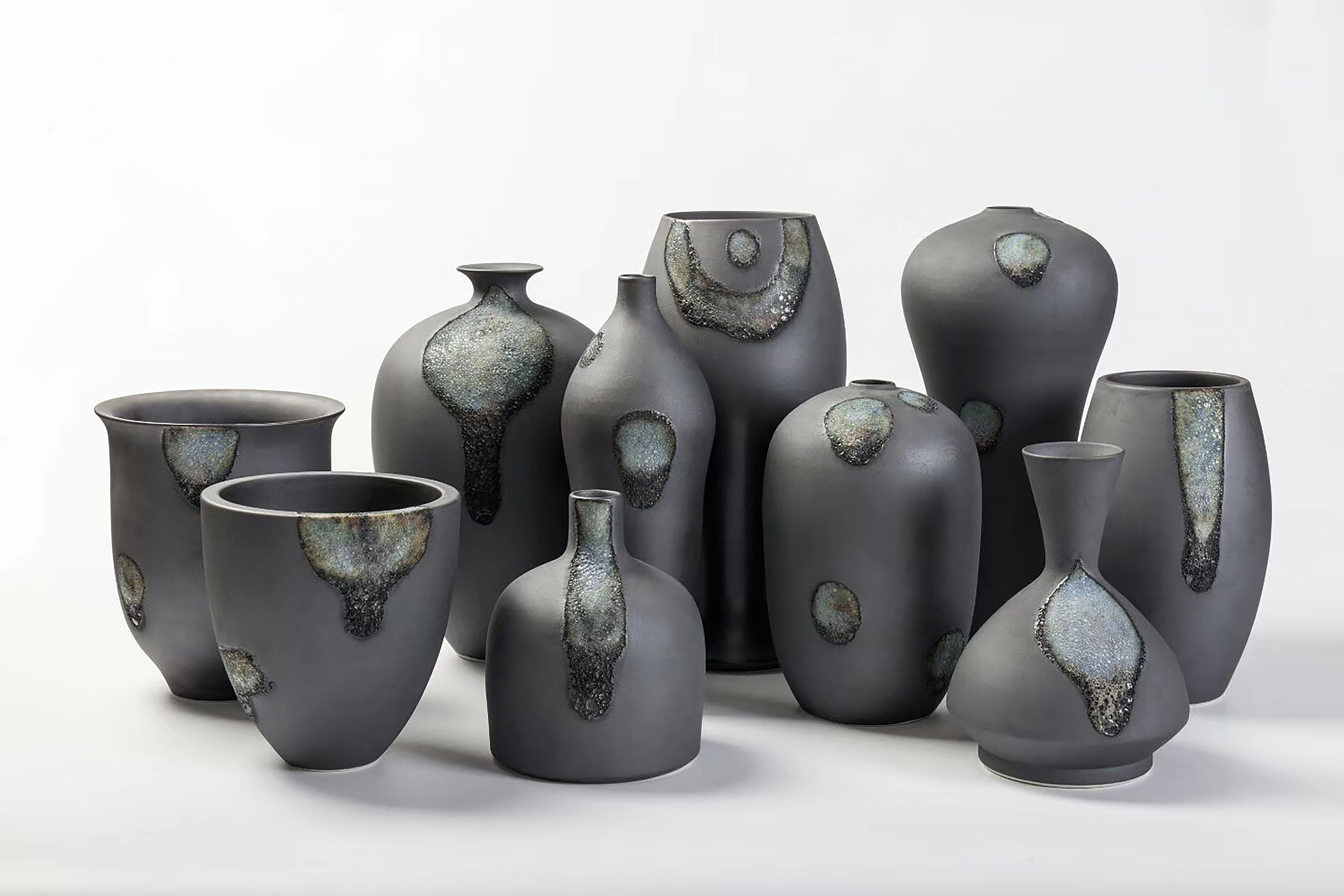 Vase en Céramique Fait à La Main, Pot de Fleurs Décoratif Minimaliste et Vase