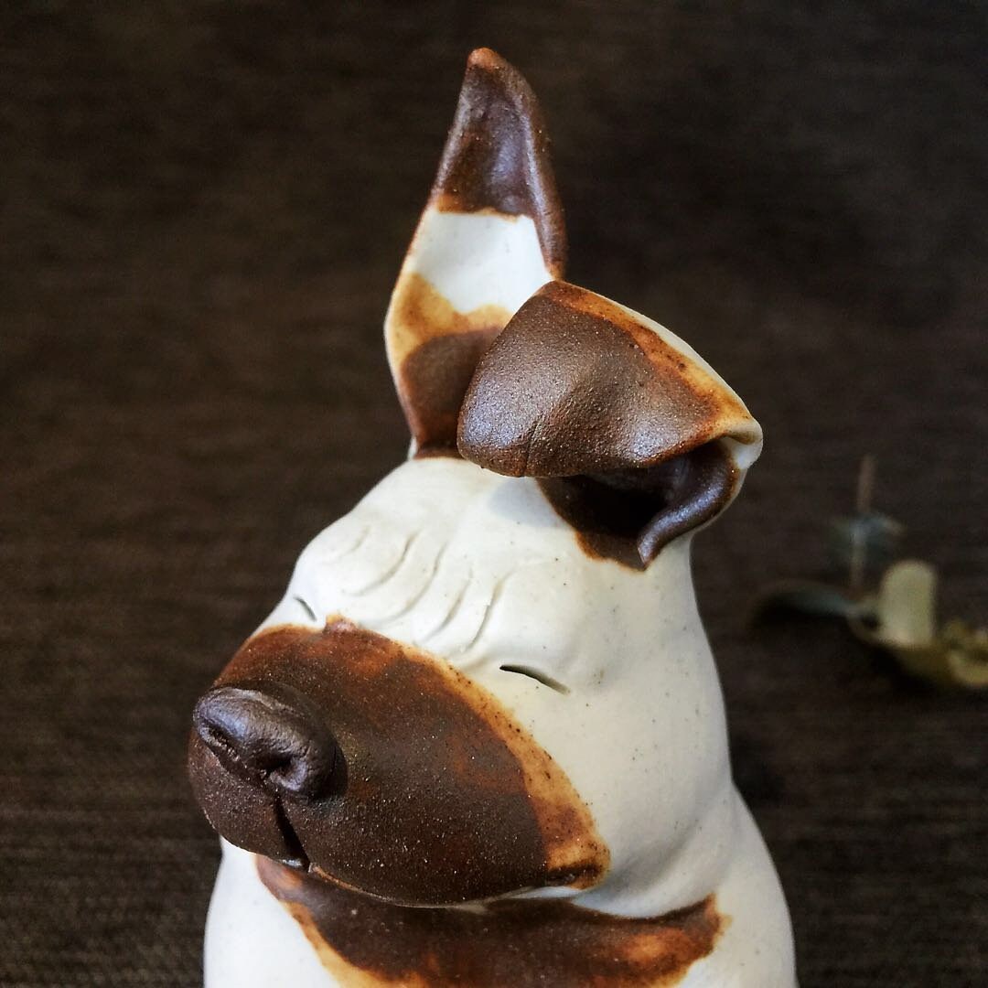 Handmade White Dog Figurine Gift Small Ceramic Dog Statue Etsy