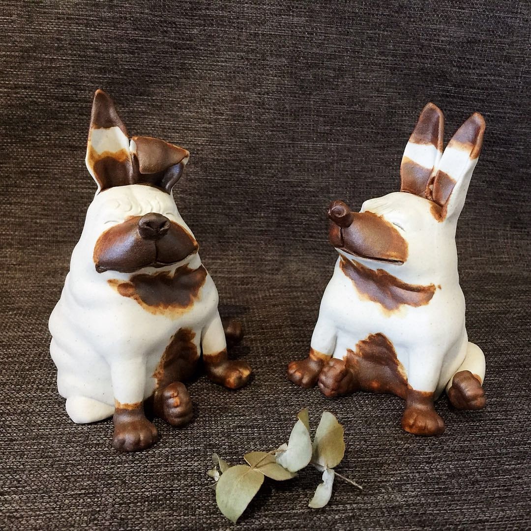 Handmade White Dog Figurine Gift Small Ceramic Dog Statue Etsy