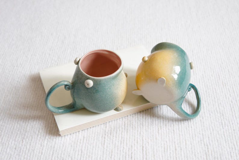 Handmade Ceramic Coffee Mug: Large Porcelain Espresso Cup image 3