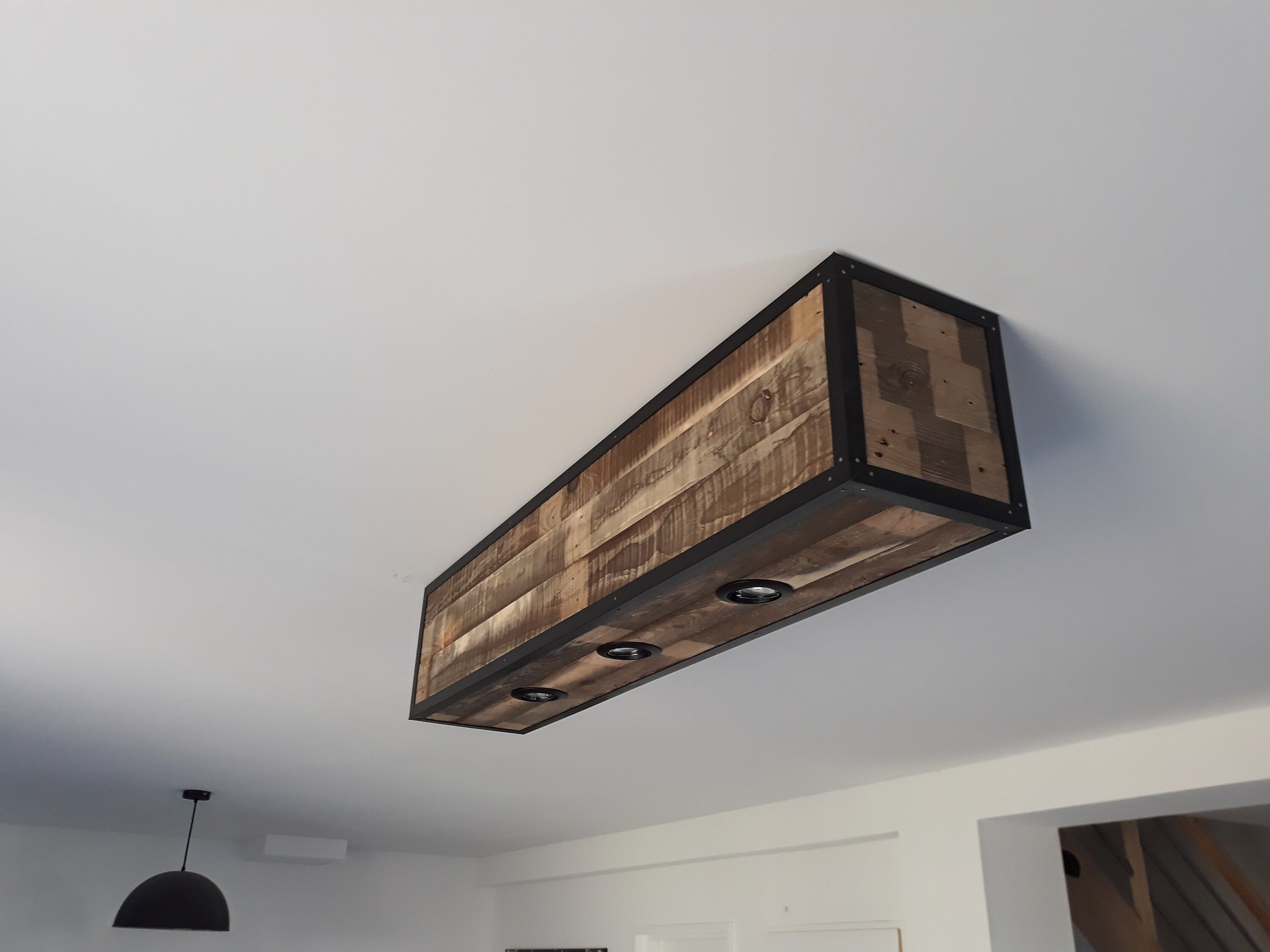 Lámpara de techo de madera de palet reciclado aro 3 | Etsy