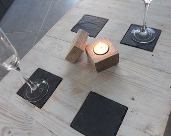 Table basse rectangle en bois de palette recyclé, table d'appoint