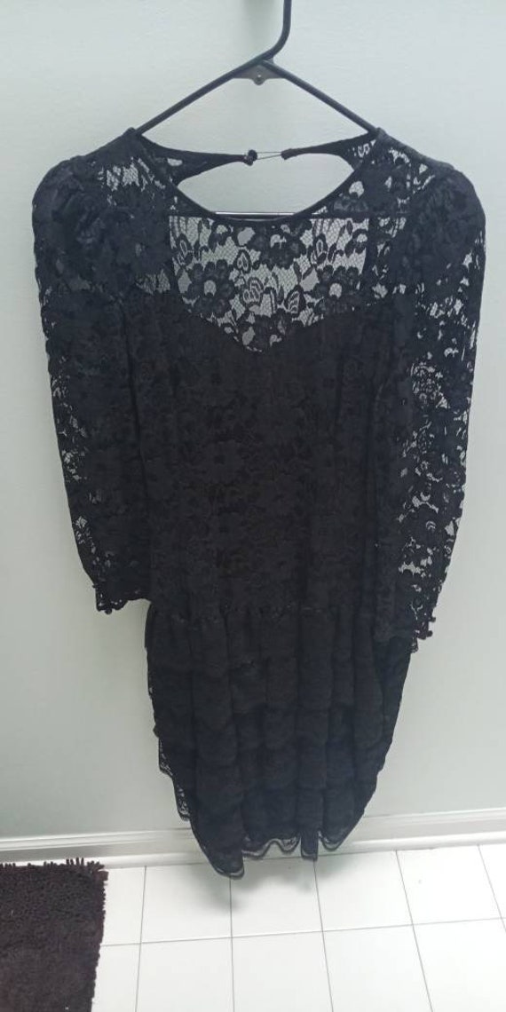 Vintage Black Lace Prom Dress