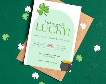 St. Paddy's Day Invitation Template, Editable Saint Patrick's Day Invitation Card, Printable, INSTANT Download