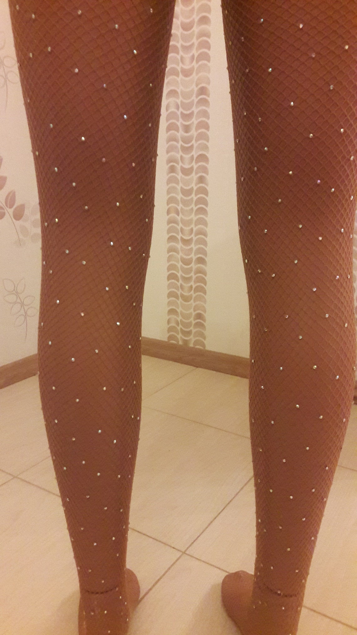 Crystal tights Women Tan Colour Rhinestone Tights Etsy