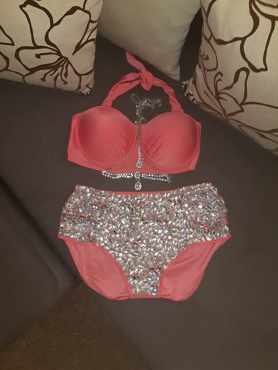 pink plus size swimsuit
