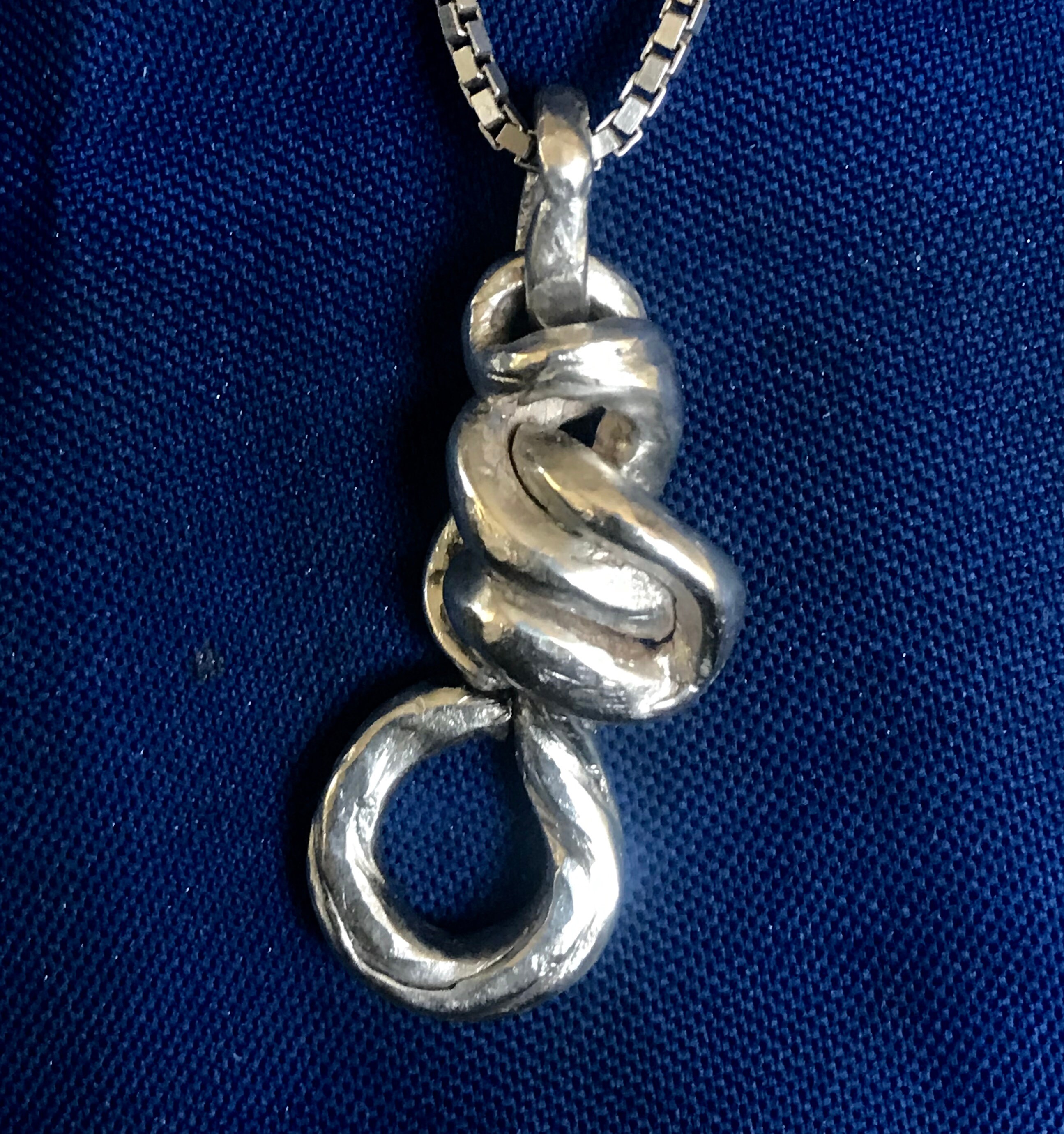 Hammered Sterling twisted knot Pendant can wear either side Etsy