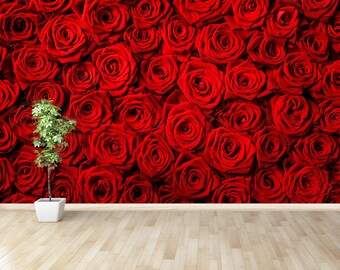 Red Roses Wallpaper Etsy Red Roses Wallpaper Etsy