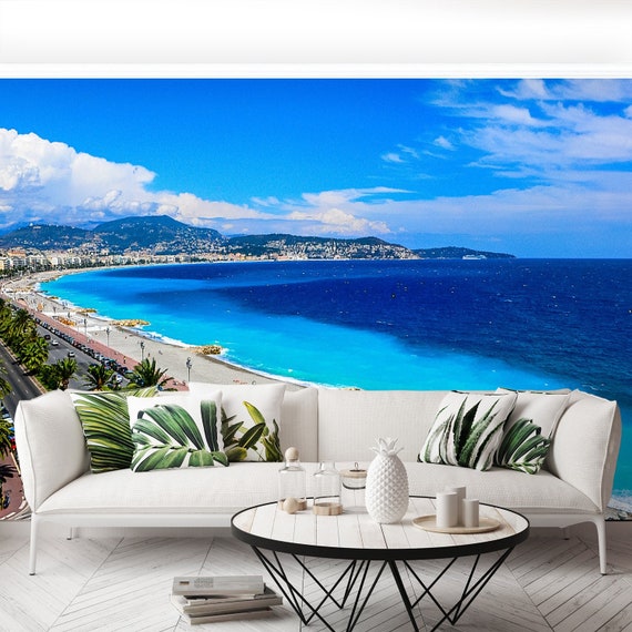 Beach Nice France Temporary or Traditional Photo Wallpaper - Etsy Israel Beach Nice France Temporary or Traditional Photo Wallpaper - Etsy Israel