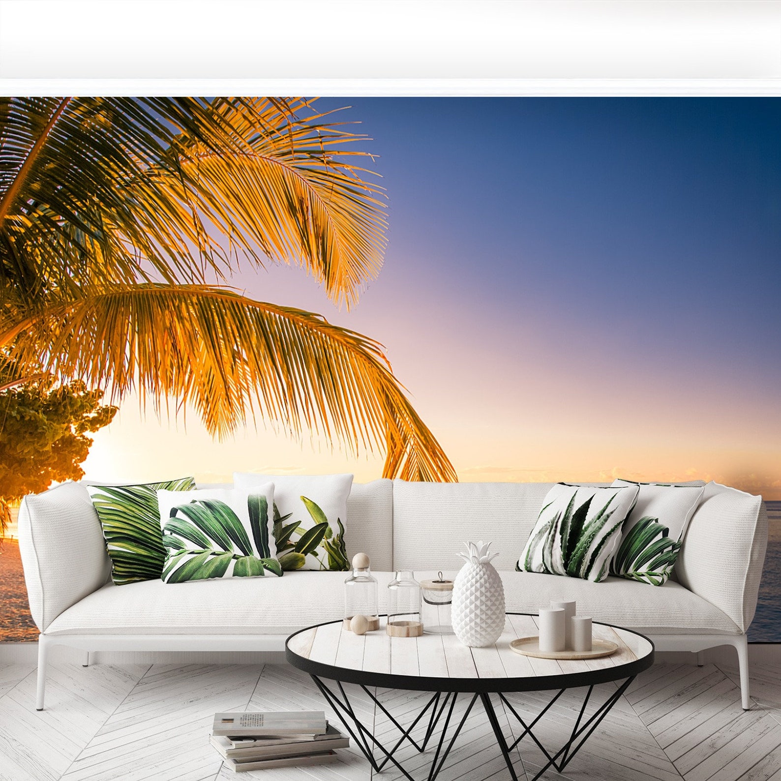 Palm Tree Peel&stick or Nonwoven Wallpaper Mural Tropical Etsy