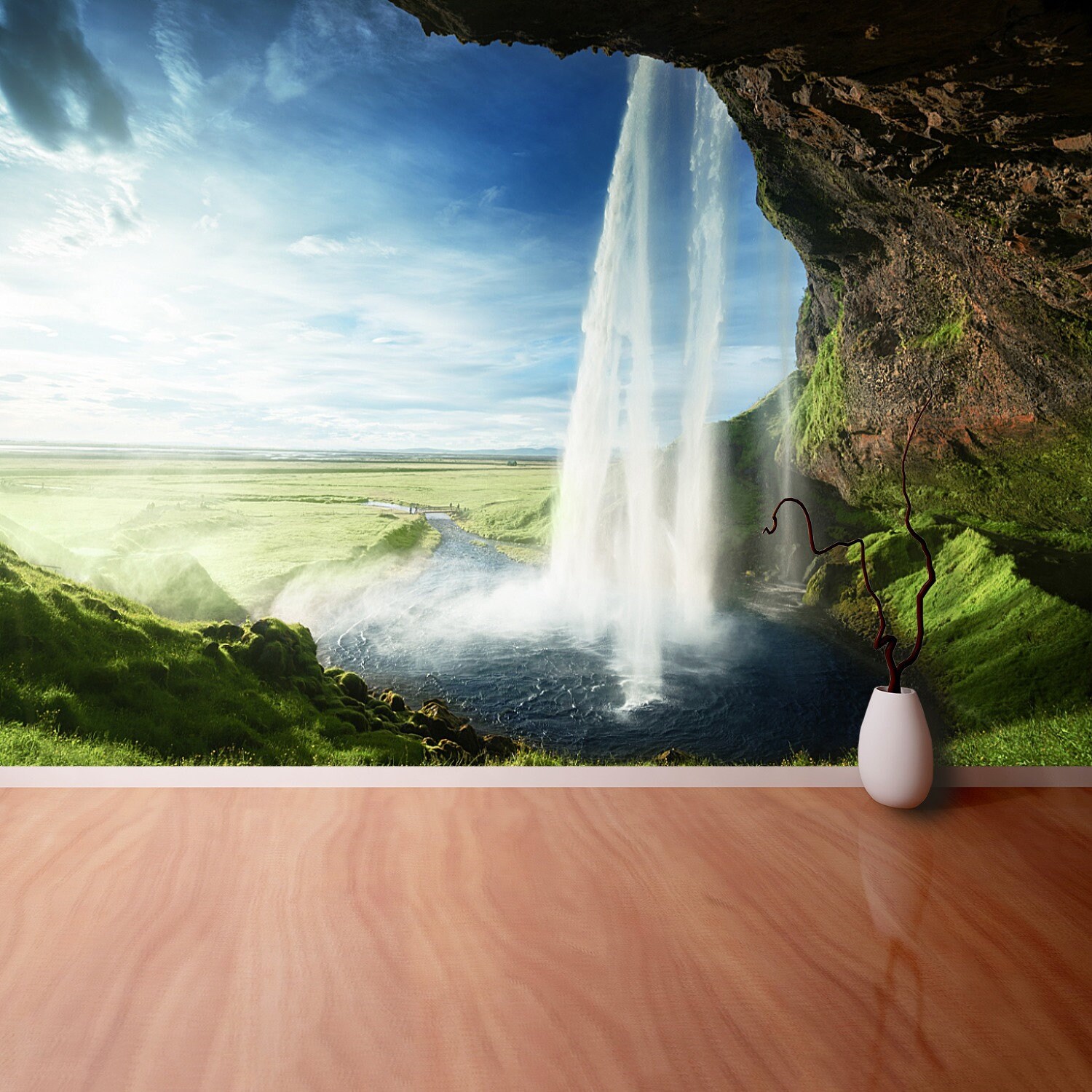 Non woven Wall Mural Photo Wallpaper Poster Picture Image Waterfall Iceland 