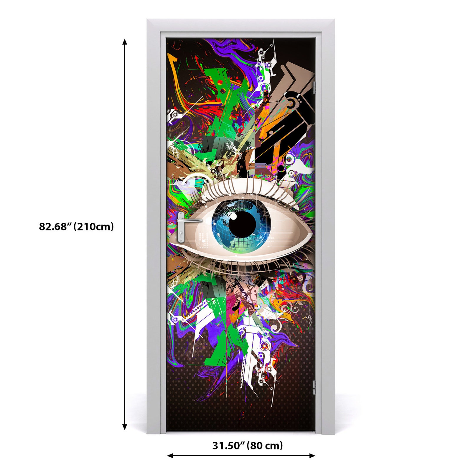 Removable Home Door Sticker Self Adhesive Decal Modern Etsy