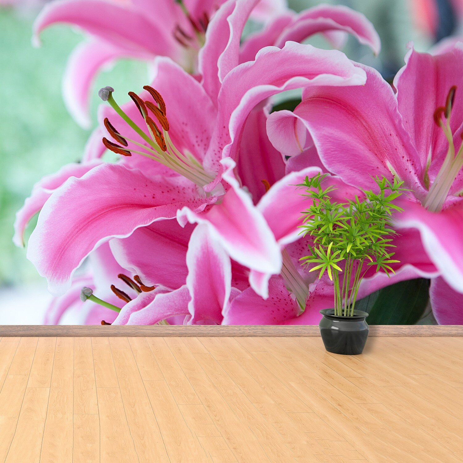 Pink Lily Removable or Traditional Wall Mural Wallpaper Pink | Etsy