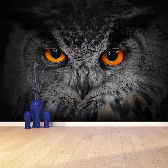 Owl Eyes Vlies or Self-adhesive Mural Wallpaper the Evil - Etsy Denmark Owl Eyes Vlies or Self-adhesive Mural Wallpaper the Evil - Etsy Denmark