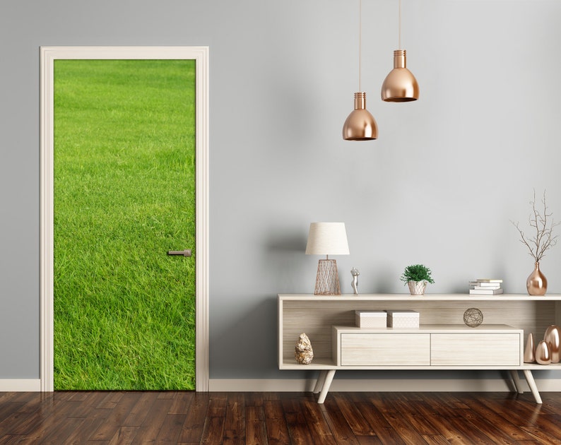 Home Mural Door Self Adhesive Removable Sticker Landscapes green grass DS/_1654