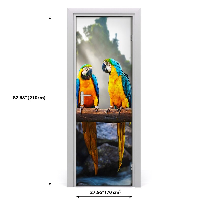 Removable Home Decor Door Sticker Self Adhesive Decal Animals Macaw parrots DS/_1958