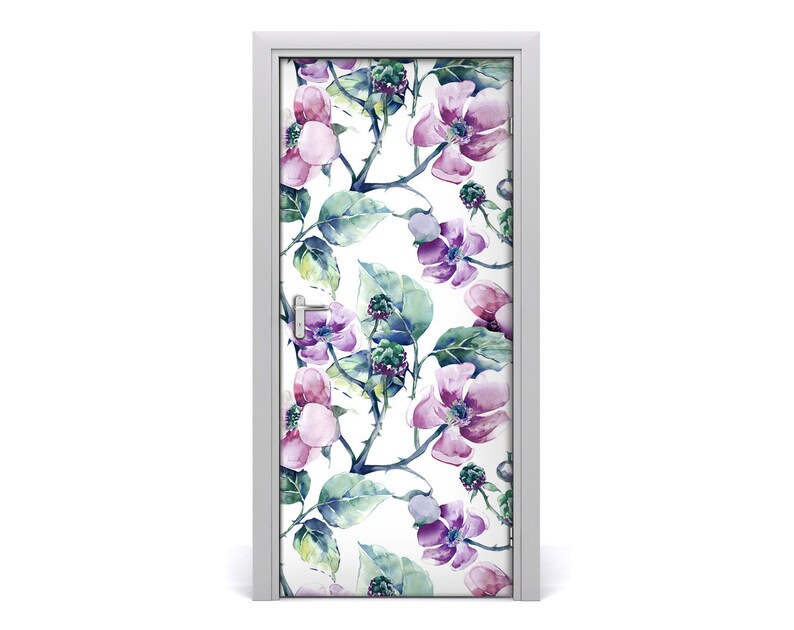 3D Home Art Door Self Adhesive Removable Sticker Flowers Blackberry flowers DS/_1623