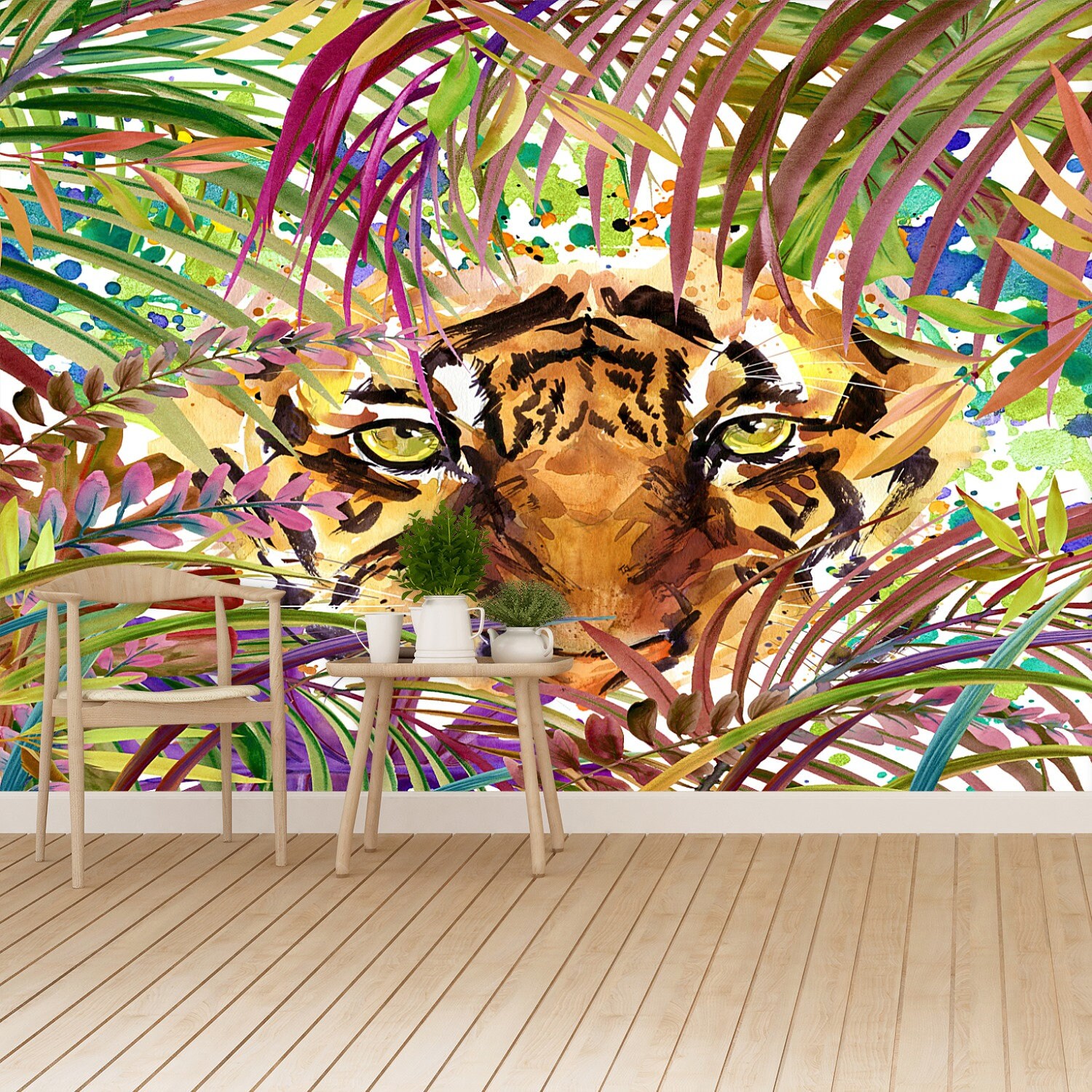 Tiger Vintage Peel and Stick or Classic Glue Wallpaper Wall Etsy