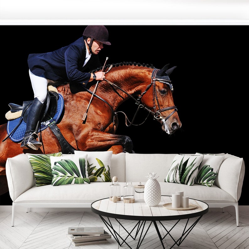 Horse Rider Peel&stick or Non-woven Photo Mural Wallpaper | Etsy
