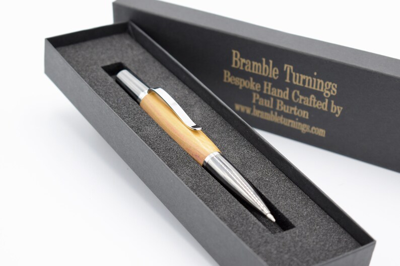 Hand Turned Twist Plum Tree Ball Point Pen