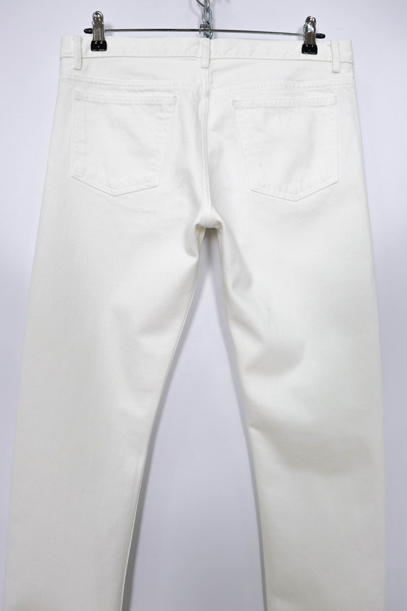 A.P.C Petit Standard Jean Droit Etroit Rare White Selvedge Denim Jeans Pants Size 33
