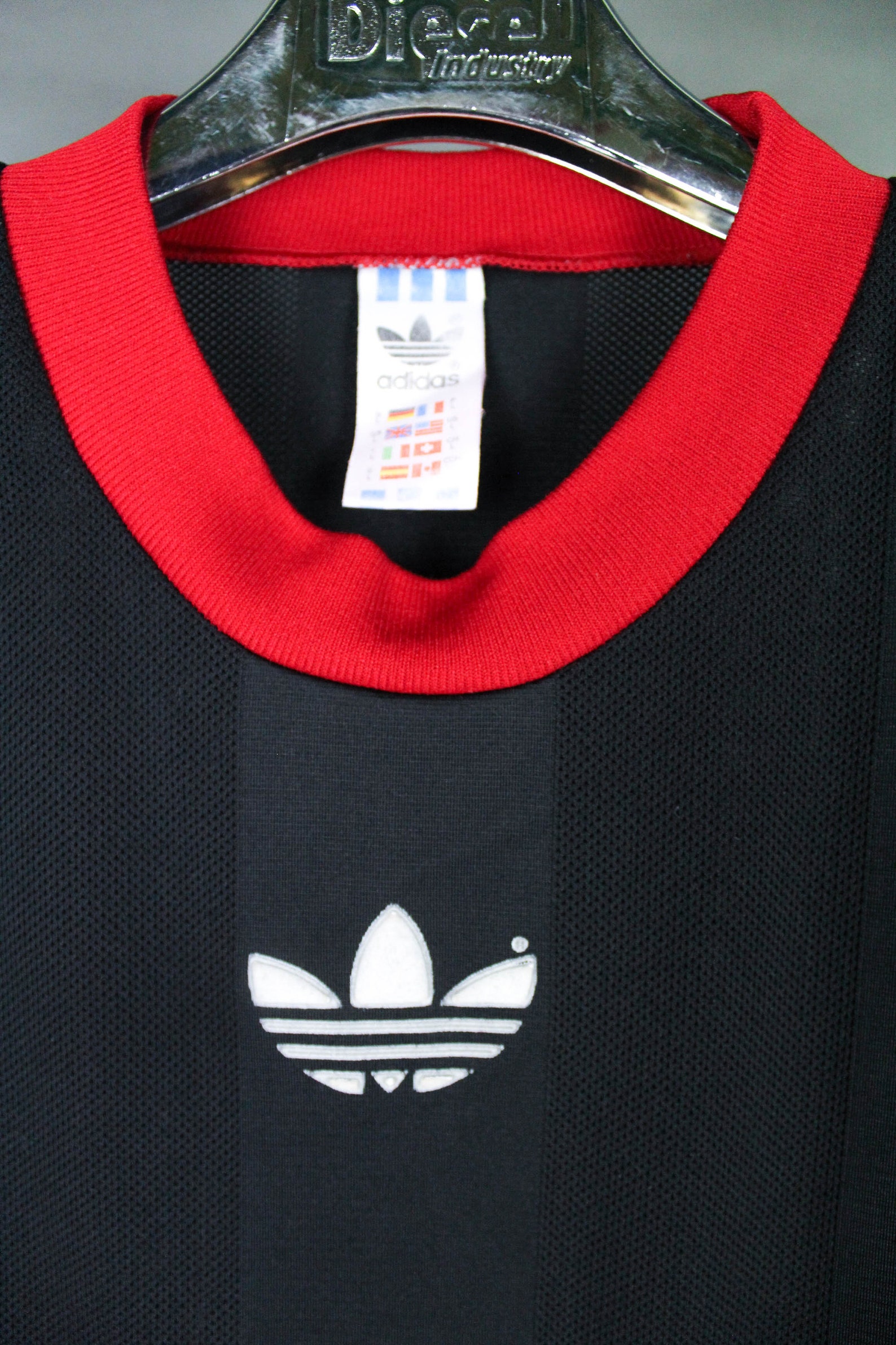 Rare Vintage Adidas Big Logo Black Mesh Jersey Made in England | Etsy
