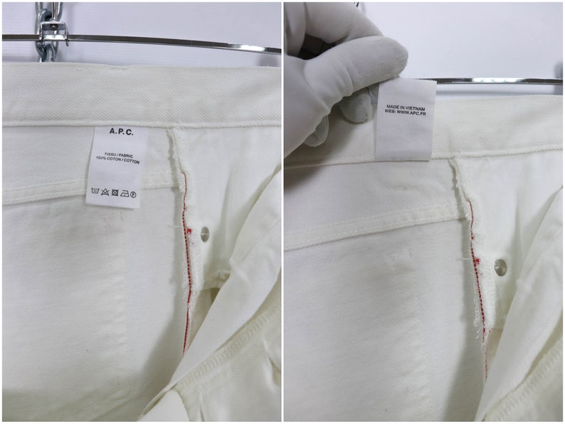 A.P.C Petit Standard Jean Droit Etroit Rare White Selvedge Denim Jeans Pants Size 33