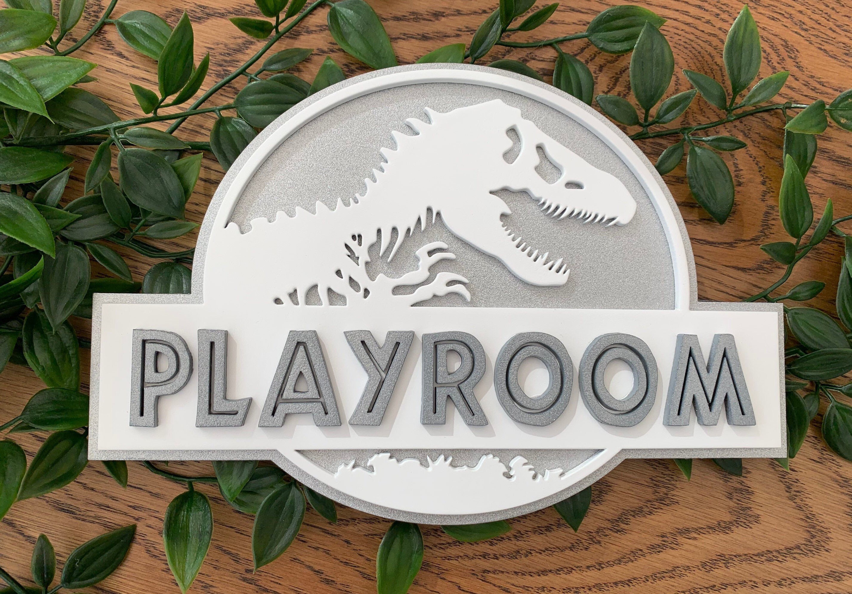 Personalised Jurassic park inspired wall sign personalised | Etsy