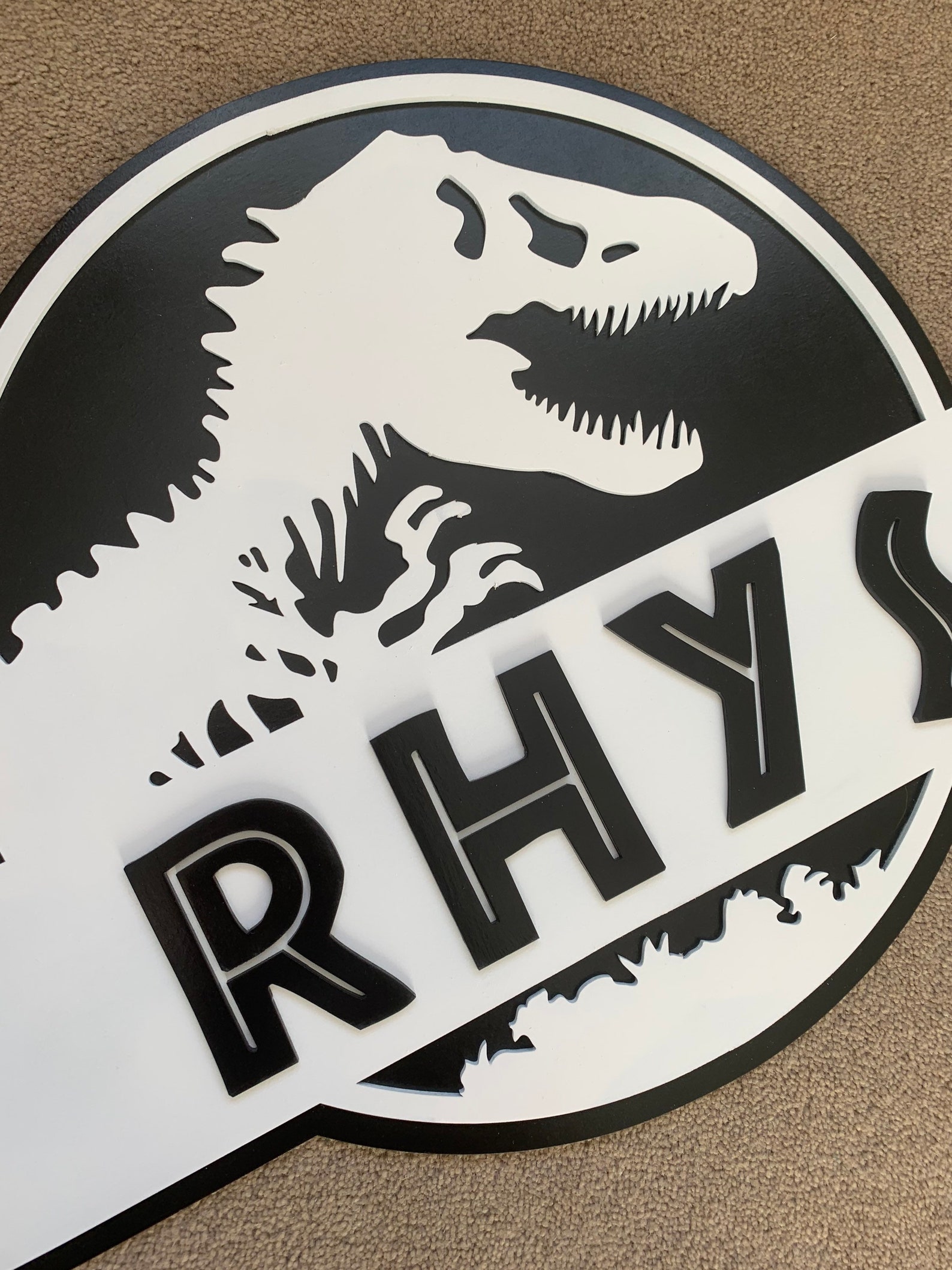 Personalised Jurassic park inspired wall sign personalised | Etsy