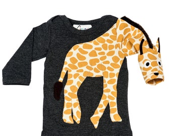 Babybody Luanimals Giraffe grey comfy cotton jersey