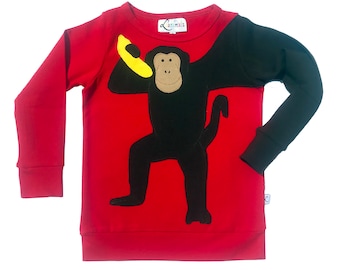 Pull singe Luanimals jersey coton rouge