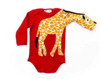 Baby Body Luanimals Giraffe red cotton
