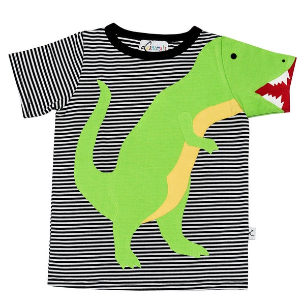 T-Shirt Dinosaurier Luanimals Dino grün Baumwolle Dino Fan Geschenk T-Rex