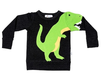 Sweater Dino Luanimals grey green cotton jersey