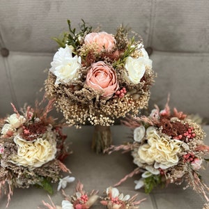 Powder Pink, Weiß, Creme, Grün Hochzeitssträuße Braut Brautjungfern Blumensträuße, Boutonniere, Corsage, Hochzeits-Accessoires