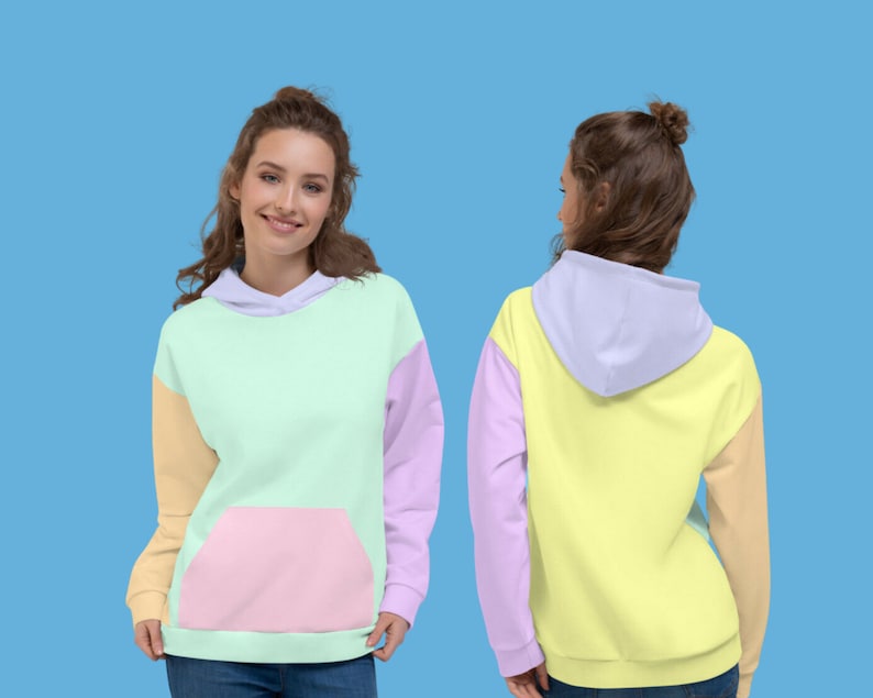Colorblock / Colorblocking Pastel Colors Unisex Hoodie Etsy