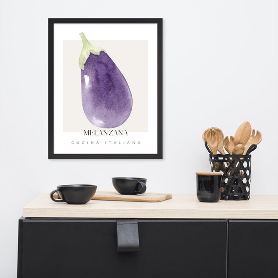 Melanzana Poster Italian Eggplant Poster Italian Food Poster Cucina  Italiana 