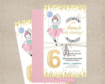 Zaproszenie na imprezę taneczną dla baletnicy