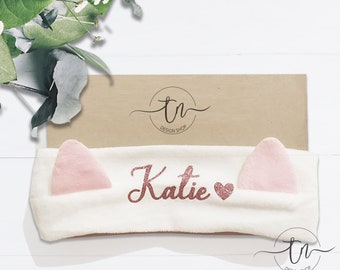 Cute Cat Ears Headband, Perfect for Spa Parties, Applying Make up Face Wash Head Hair Wrap Elastic Band Accessory Party Favor Girls loot bag