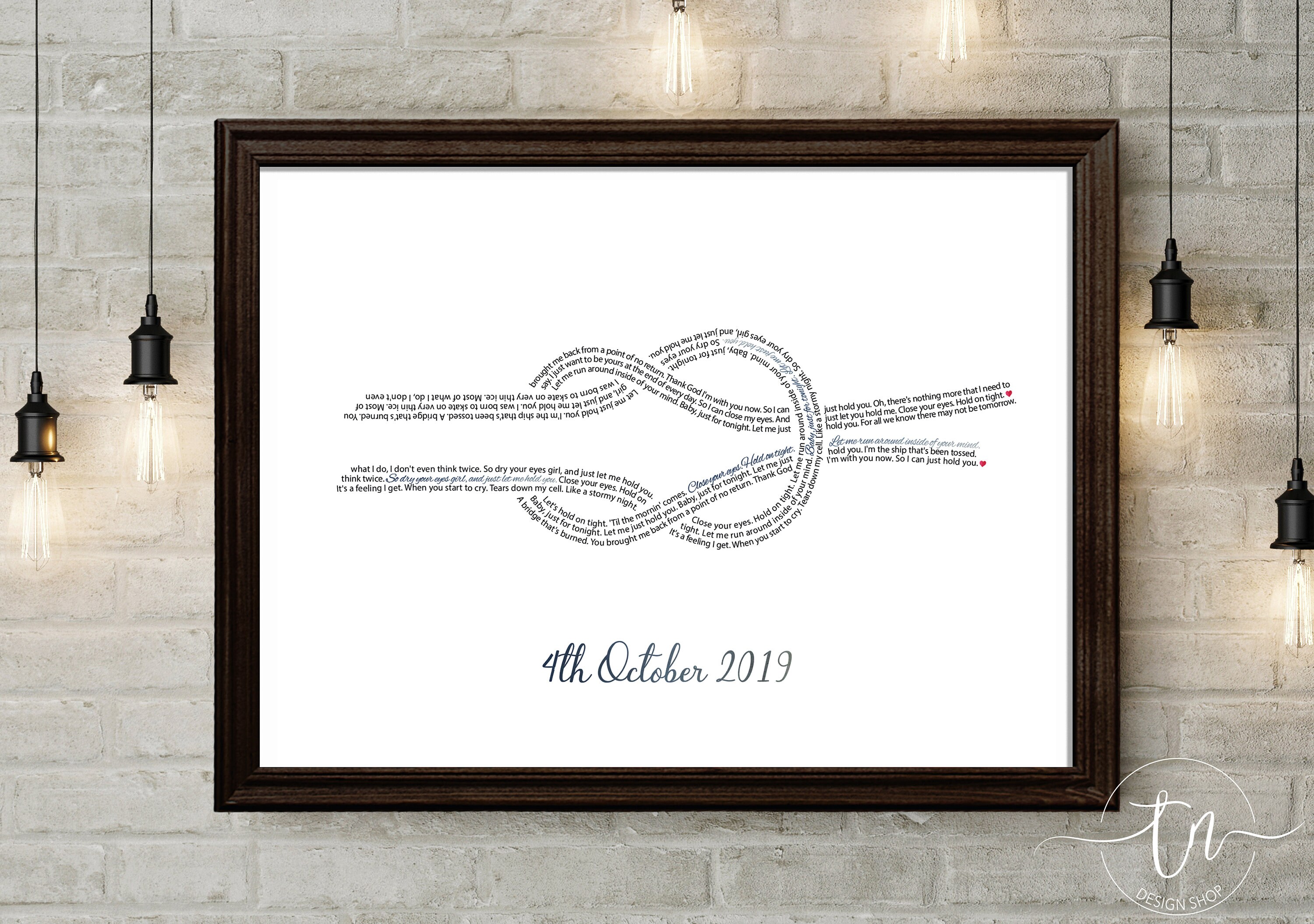 Song Lyrics Poster Wedding Vows Print Love Infinity Knot Wall Etsy Hong Kong