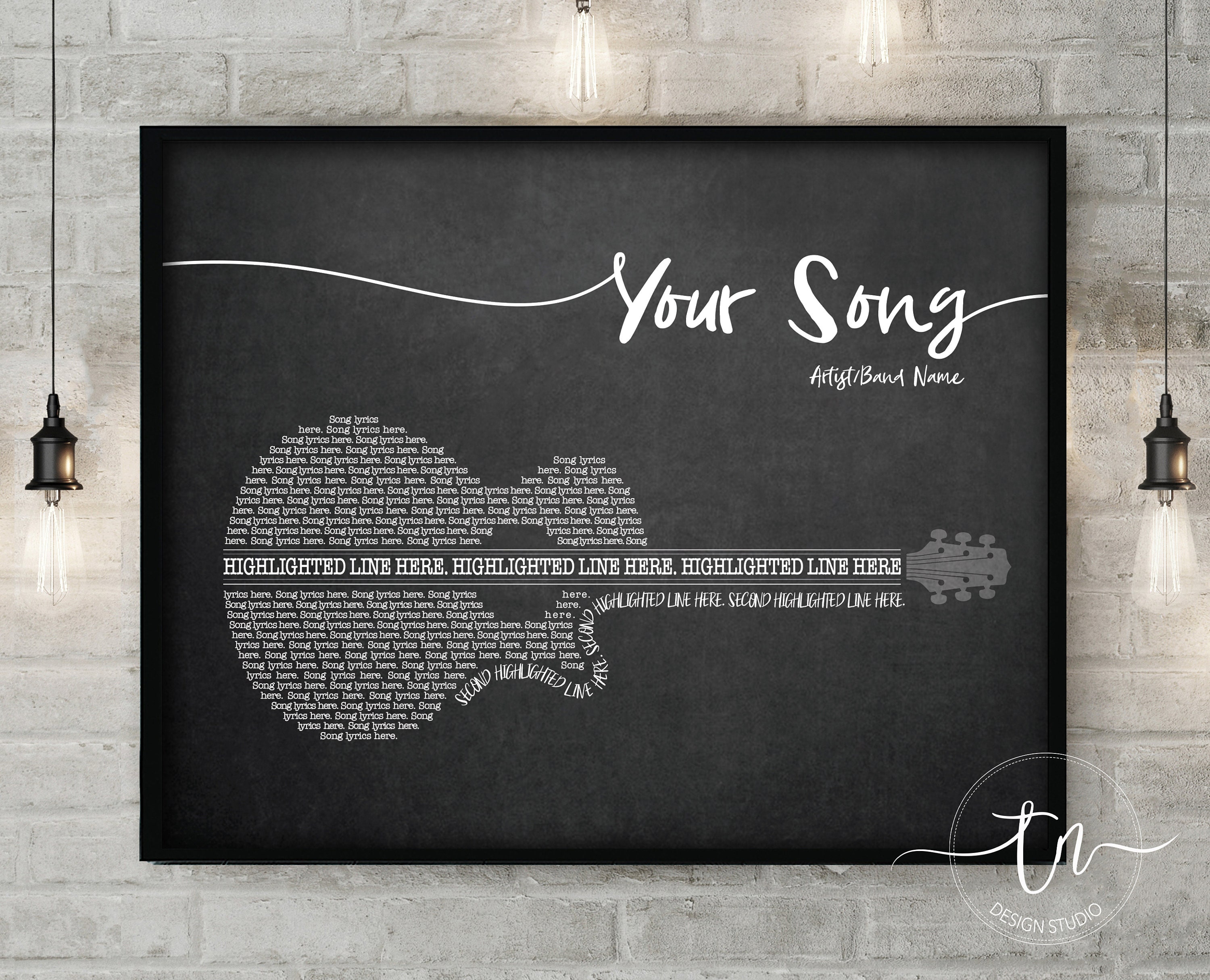 Pantera Walk Black & White Guitar Song Lyric Wall Art Print - Song